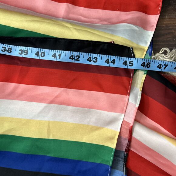Alice Olivia Midi Dress Womens 8 Rainbow Stripe Tie Dyanna Wrap Festival Y2K - Picture 8 of 12